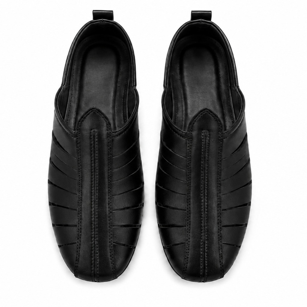RUN Black Sandals & Slippers for Men
