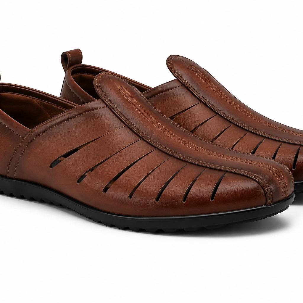 RUN Brown Sandals & Slippers for Men